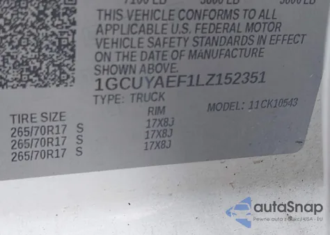 2020 Chevrolet Silverado 1500 4Wd Short Bed Wt from USA, damaged, VIN 1GCUYAEF1LZ152351